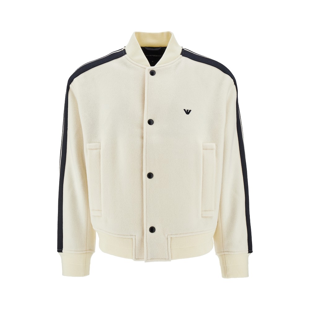 Wool blouson jacket with contrasting bands Emporio Armani